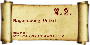 Mayersberg Uriel névjegykártya